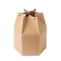 Kraft Paper Package Cardboard Box Lantern Hexagon Shape Candy Gift Boxes Kraft Paper Wedding Gift Packaging Boxes Bags. 