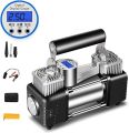 Original Digital  Portable Air Compressor Pump Tire Inflator with Digital Gauge, Heavy Duty Double Cylinder 12V 150 PSI Repair Kit and Toolbox for Auto ,SUV, Truck ,Bicycle Motorcycle LED Light. 