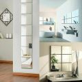 6 Pcs Mirror Wall Stickers Plastic Square Self Adhesive Mirror Tiles. 
