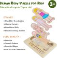 WOODEN FUN Human Body Puzzles for Kids 3-5,Wooden Montessori Anatomy Play Set, Human Body Model Puzzle for Preschoolers and Kids Ages 3+ (Girls)36 pcs. 