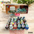 Colour Chem SILK Fabric Paints for Organza & Silk | Non-Toxic, Water-Based Textile Paints Set (06/12/18/24/30 Pcs). 