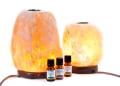 Himalayan Salt Aroma Diffuser Lamp with Polished Neem Wooden Base & 15-watt Bulb, UL-Certified Switch/Dimmer Cord Wire.. 