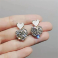 Women Vintage Square Earrings Fashion New Purple and white Square Geometric Earrings  Versatile Earrings. 