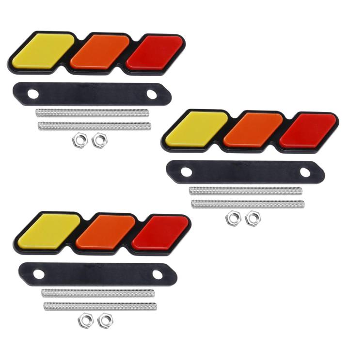 3X Tri-Color Front Grille Badge Emblem for Toyota Tacoma 4Runner RAV4