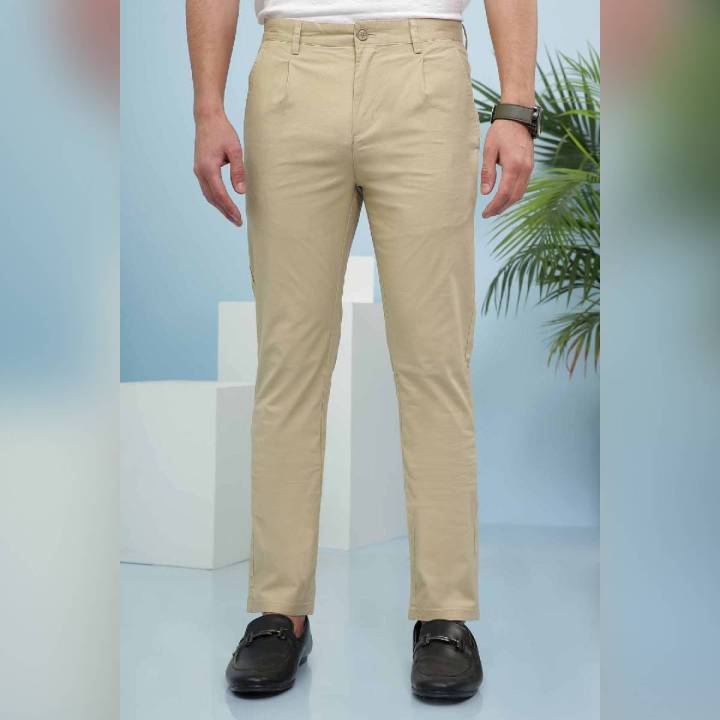 Charcoal Men C Pant Cross Pocket Khaki Summer Collection 2020 - Slim Fit 20CP012-KHK