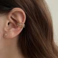Double Layer Pearl Clip Earrings for Women Rhinestones Zircon Chain Ear Cuff No Piercing Earring Clips Korean Style Female Jewelry Gifts. 
