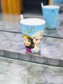 Glass - Straw Glass (Pack of 2) - Juice Glass with Straw - Kids Straw Glass - Kids Juice Glass - Pipe Glass without Cover - Anna Elsa Glass - Sofia Glass - Ben 10 Glass. 