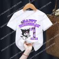 Sanrio Kuromi T-shirt Birthday Number 1-12 Kawaii T Shirt Anime Manga Cartoons Children Casual Clothes T Shirts Kid Girl Boy Top. 