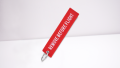 Remove Before Flight Woven Key Ring Special Luggage Tag Label Red Chain Keychain For Aviation Gifts OEM Keychain Fashion Jewelry. 