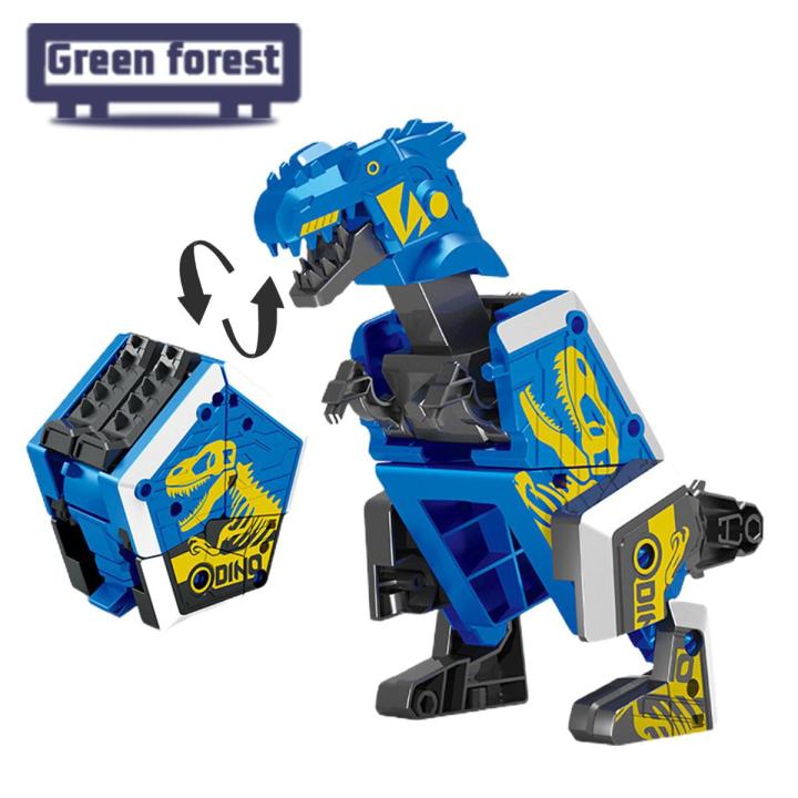 Green forest Dinosaur Transformer Wear Resistant Children Transforming Dinosaur Car Mold Toy