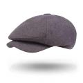 Men Vintage Cotton Beret Hat Octagonal Newsboy Cap Winter Casual Cabbie Cap. 
