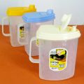 AZ - 1 Liter - Transparent Plastic Oil Container - Cooking Oil Jug with Colorful Plastic Cap & Pour Hole - High Quality - Portable - Washable - Cooking oil Dispenser - Canister - Random Colors. 