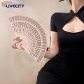 Sandalwood Folding Fan Portable Chinese Style Sandalwood Folding Fan Ideal for Catwalks Dance Performances Parties Exquisite Gift for Summer Southeast Asian Buyers' Favorite Wooden Hand Fan. 
