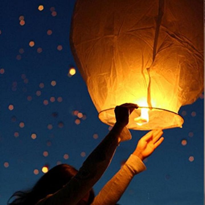 Sky Lantern Chinese Paper Sky Flying Wishing Lantern Lamp Candle Party ...