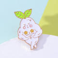 White Cartoon Daikon  Brooch Adorable Multi color  Anime Pin Cute Kids Coat Lapel Pin for Kids' coats School backpacks Pin collection Anime enthusiasts Gift for girls. 