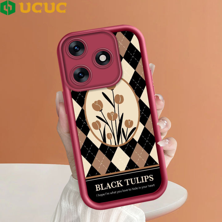 UCUC for Tecno Spark 10 10C Back Cover Retro Tulip Ladder Camera Soft Rubber Phone Case