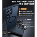 Torras Guardian Magnetic (Magsafe Compatible) Series Phone Case for Samsung Galaxy S24 Ultra – Black. 