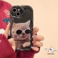 For Realme C25Y C15 C51 C21 C30 C12 C25s C35 C55 C20 C33 C17 C31 C11 C21Y C53 C25 C1 C3 C20A 6i 5s 9i 7i 5 11 5i 3D Wavy Curved Edge Cute Couples Cartoon Sunglasses Cat Puppy Case. 