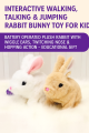 Interactive Plush Walking Rabbit Toy with Sounds & Lights for Kids - Unisex, Battery Operated Educational Pet Gift. 