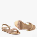 ECS Golden Weave Flat Sandals For Women. 
