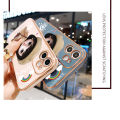 Hontinga for OPPO F11 Back Cover Luxury 6D Plating Cartoon Satchel Girl Side Pattern Case Soft Silicone Square Mobile Cover. 
