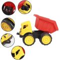VROOMS & WHEELS Plastic Construction Dumper Truck Push and Go Toy with Moveable Dump Box for Kids, Hand Operated Engineering Vehicle for Boys & Girls, Multicolor, 3+Years. 