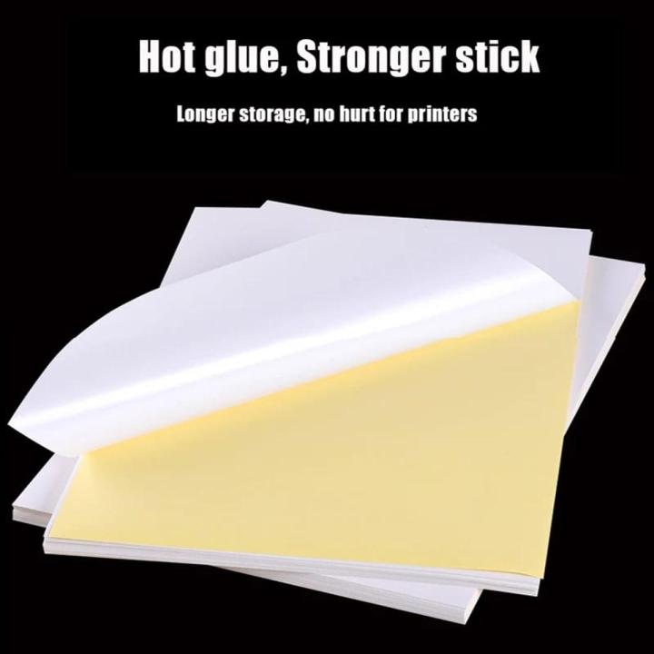 25 Sheets A4 White Self Adhesive Sticker Label Glossy Surface Paper Sheet for Inkjet Printer Copier Craft Paper