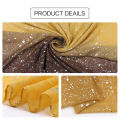 Plain Silver Shimmer Hijab Glitter Cotton Scarf Women Muslim Hijab Ombre Scarves Gradient Long Shawl Wrap Turban Stoles 180X90CM. 