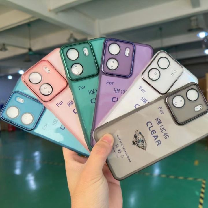 For Redmi 13C Simple Color Lovely Phone Case Xiaomi Redmi Note 12 12S 13 Pro Plus Full Camera Protection Anti Falling Transparent Soft Cover