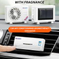 Solar Car Dashboard Air Freshener Mini Rotating Air Conditioning Decorative Aromatherapy Perfume Diffuser- Lasting Lavender Fragrance Perfume Decoration Revolving AC Fan-White. 