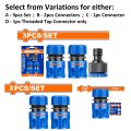 Hose Connector Sets - select 3pcs Set / 2pcs / 1pc Connector / 1 pc Tap Connector / 3pcs Set contains 2 Quick Connectors 1/2 inch - 1 Threaded Tap Connector with Reducer - use for Pressure Washers, Gardening - Wadfow. 