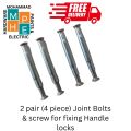 Genuine joining screws and nuts for handle lock. ( Pack of 2 and pack of 4 ). 
