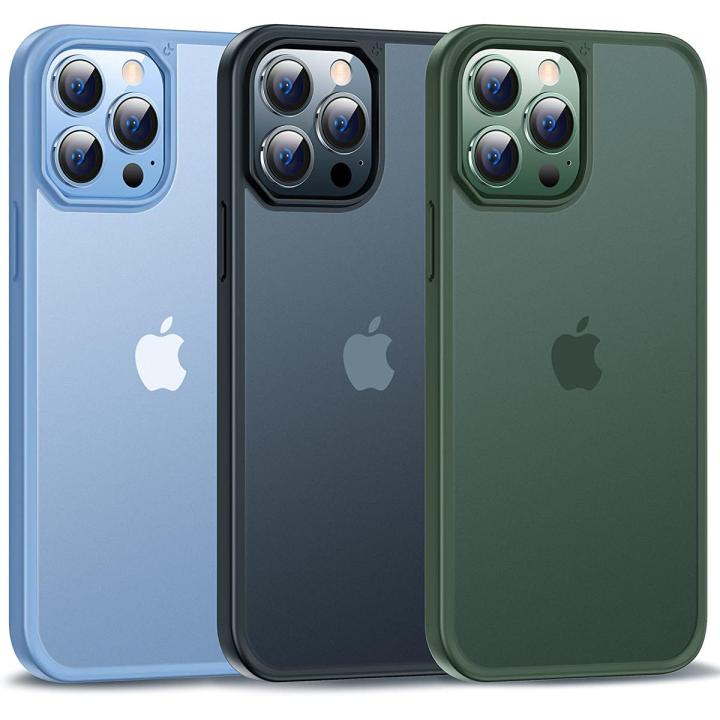 CASEKOO compatible for iPhone 13 Pro Case Koo Shock, [10 FT Drop Protection] [Skin-Friendly Touch] Rugged Matte Back, Thin Translucent Protective Case 6.1", Black