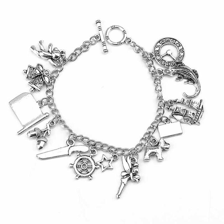 【Hengli jewelry story】Pirates Of Caribbean Charm Bracelet Jack Sparrow Aztec Coin Medallion Bangle Bracelet Women Gift