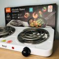 Electric Stove (Double) for cooking, Hot Plate heat up in just 2 mins, Easy to clean, 2000W.. 