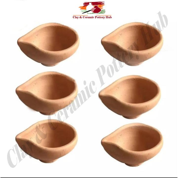Clay Pot Diya (Chiragh) Pack of 6 - Small Dia