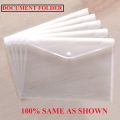 Clear Filing Document Folders | Transparent Filing Envelopes | Waterproof Plastic Envelopes | File Holder Filing Document | Poly Envelope with Snap Button Closure for A4/FC paper. 