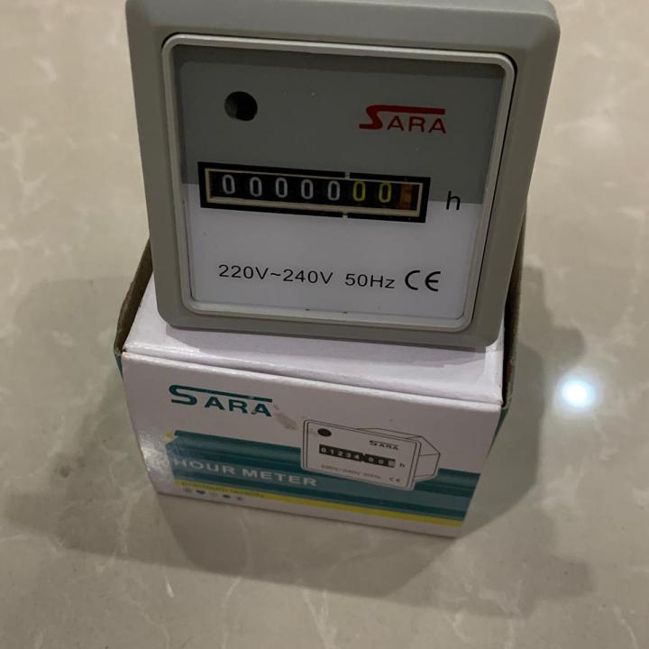 SARA Hour Meter 220-240VAC Timer Counter Industrial  AC Hourmeter Timing Gauge 99999H