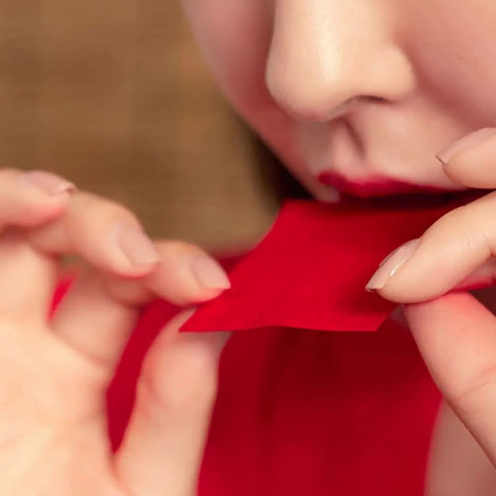 12PCS Chinese Lipstick Paper with Box Disposable Paper Lipstick Velvet Matte Non-Stick Lipstick Paper Cup Waterproof Lip Makeup