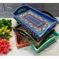 Fine Hand Painted Truck Art Wooden Tea Serving Tray, Wood Serving Tray Tea Coffee Food Platter Home Decoration Serving Tray, Decorative Truck Art Rectangular Serving Tray with Handle 12 x 8 inches" - Royal Art. 
