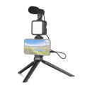 Vlog Shooting Kit Mini LED Video Light | Vlogging Kit Equipment Tripod with Bluetooth Remote for phone Tablet SLR Camera | Flexible Tripod Kit for Live Streaming | Accessories for Mobile Phone  Video Recording Tripod with mic Light. 