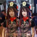 Genshin Impact Walnut Cosplay Anime Walnut Wig Double Tiger Clip Double Ponytail 100 cm. 