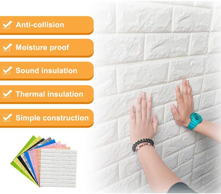 %5B1PCS%5D%203D%20Brick%20Stone%20Wall%20Sticker%20Self-Adhesive%20Foam%20Wallpaper%20Panels%20Room%20Decal%2077x70cm%20-%20Image%204