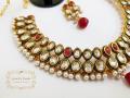 Maroon and Green Beautiful Jewelry Set With Polki Addition Statement. 