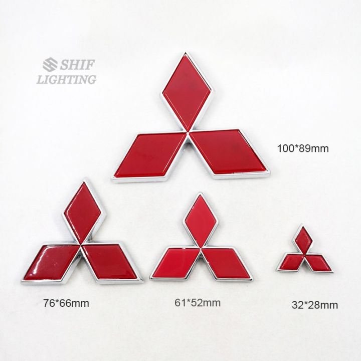 1 x ABS Mitsubishi logo car auto front rear trunk lid emblem badge sticker decal replacement Mitsubishi