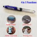 Customize Name Pen With Stylus, Torch & Mobile Holder. 