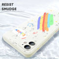 Infinix Hot 9 X655C New Cartoon Girls Smile Rainbow Design Phone Case Square Edge Pattern Liquid Silicone Casing Full Cover Camera Protect Case. 