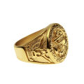 2022 Y&R Jewelry New Design High Quality Mens Ring Fashion Stainless Steel Ring 18K Gold Plated Free Fashionable Finger Ring 26g. 