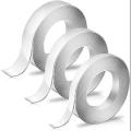 Openness - Nano Double Sided Silicon Transparant Tape 25MM(Width), 0.8MM(Thickness), 3M & 5M(Length) Multipurpose Removable, Mounting, Adhesive, Grip, Washable, Reusable, Traceless, Clear And Sticky Tape. 