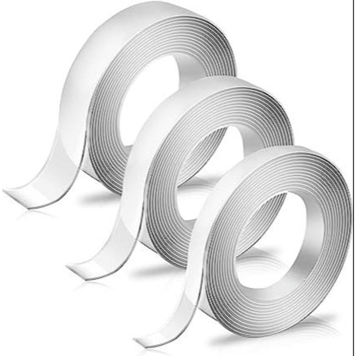 Openness - Nano Double Sided Silicon Transparant Tape 25MM(Width), 0.8MM(Thickness), 3M & 5M(Length) Multipurpose Removable, Mounting, Adhesive, Grip, Washable, Reusable, Traceless, Clear And Sticky Tape